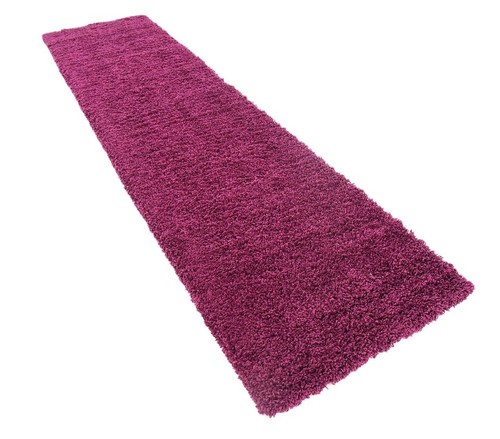 Unique Loom Solid Shag Collection Area Rug (2' 7" x 10' Runner, Eggplant Purp... - Picture 3 of 12
