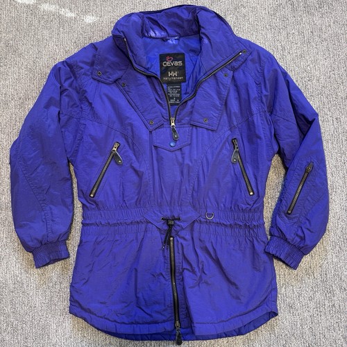VTG Cevas By Helly Hansen Ski Jacket Womens Small Purple 1/4 Zip Gaper Day - Picture 2 of 11