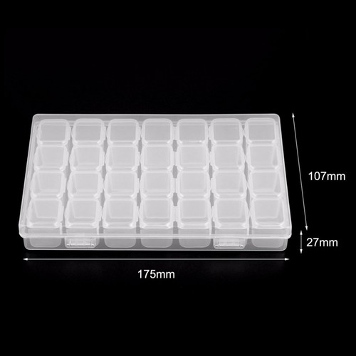 28 Grid Plastic Compartment Storage Box Container Jewellery Bead Craft Organiser - Picture 11 of 16