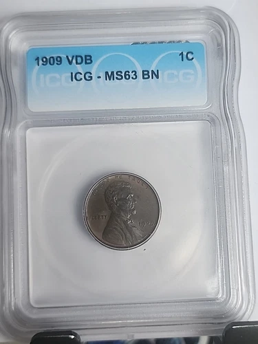 1909 VDB Lincoln Wheat Cent- Graded ICG MS63-BN- Uncirculated Coin- Philadelphia