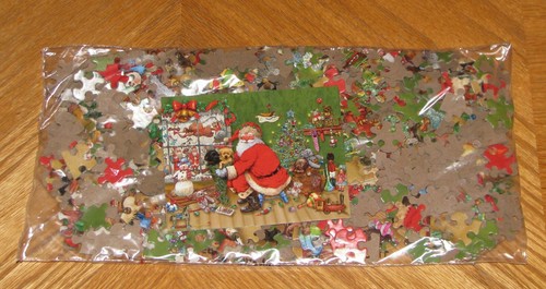 Greg Giordano Art - Santa Puppy Christmas Toys - 500 Piece Puzzle - Sealed Bag - Picture 2 of 3
