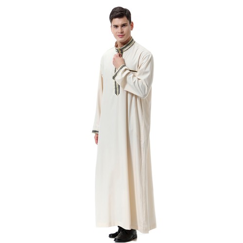 Men Thobe Jubba Thoub Muslim Robe Dishdasha Saudi Abaya Men Kaftan Arab Robe - Picture 17 of 32