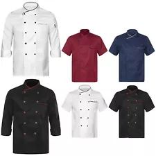 Men Professional Chef Coat Restaurant Daily Work Shirt Silky Cooking Chef Jacket
