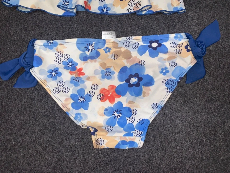 Maiô FLOATIMINI 2 peças estampa floral alças conversíveis tamanho 7/8 meninas i052 - Imagem 3 de 4