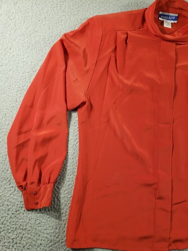 Vintage Pendleton klassisches Damenhemd 12 rot Knopfleiste Bluse Schulterpolster - Bild 2 von 11