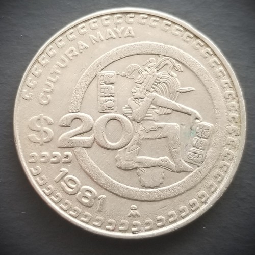 Mexico 1981 ~ 20 Pesos Coin ~ KM# 486 ~ Jugador de pelota / Maya ball player - Picture 1 of 2