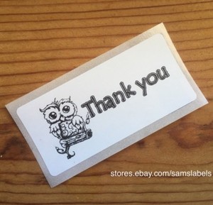 Thank You For Your Purchase Owl Stickers Sales Labels Envelope Seals 1/" Round