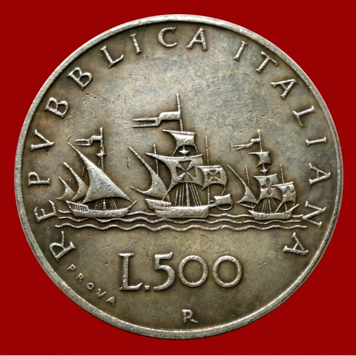 Ciondolo in ARGENTO 925 con 500 lire serie CARAVELLE