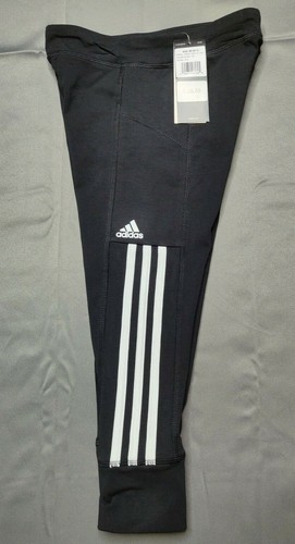 Adidas Girls Medium (10/12) Black 3-Stripe Active 7/8 Jogger Tights NEW - Picture 2 of 7