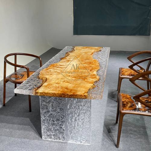 Luxury Premium Poplar Wood Epoxy Dining Table – Beautiful 35.43” x 86.61” Table - Picture 4 of 6