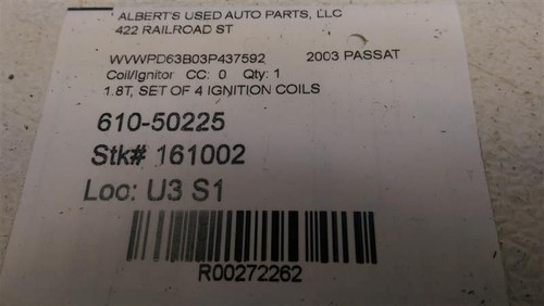 Juego de 4 bobinas de encendido de 1,8 L para Volkswagen Passat 01-05 - Imagen 3 de 3