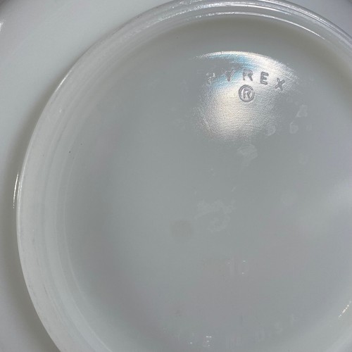 VTG PYREX SOLID WHITE MILK GLASS MIXING BOWL RIBBED #10 KITCHEN GLASSWARE USA - Picture 7 of 8