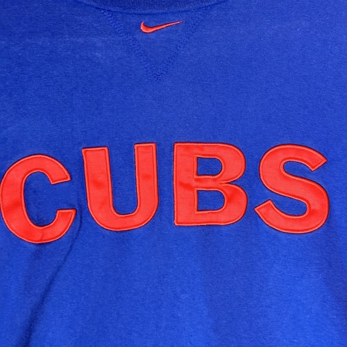 Vintage 90s NIKE TEAM Chicago Cubs Center Swoosh Hoodie Sweatshirt Embroidered - Picture 3 of 9