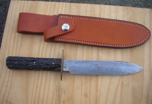 Vintage Stag Original J Russell & Co Green River Works Bowie Hunting Knife - Picture 13 of 15