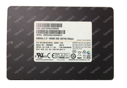 480GB Samsung SSD SM863a MZ-7KM480N Solid State Drive MZ7KM480HMHQ-00005 Genuine - Picture 1 of 6