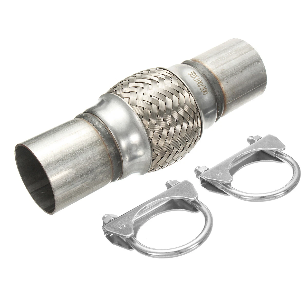 70mm x 200mm Exhaust Clamp On Flexi Car Truck Joint Repair Tube Pipe WITH CLAMPS