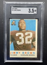 1959 Topps Jim Brown #10 Cleveland Browns HOF SGC 3.5 VG+ Graded