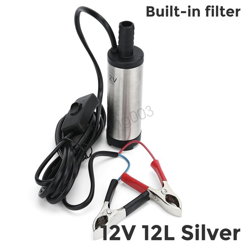 Car DC 12V Submersible Pump Water Oil Diesel Fuel Transfer Cigarette Plug 38mm - Picture 2 of 12