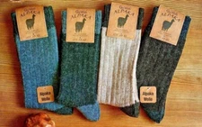 Alpaca Socks Wool Unisex Winter Crew Socks 2 Pairs