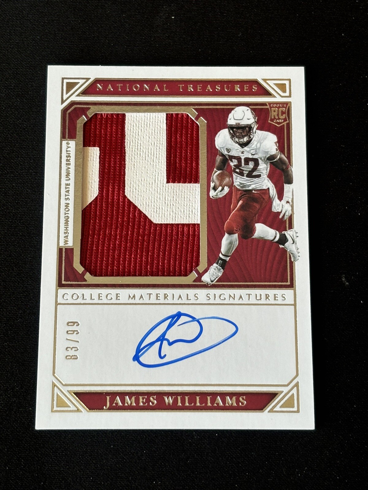 2019 Panini National Treasures Collegiate /99 James Williams #129 Auto