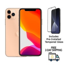 Apple iPhone 11 Pro Max Fully Unlocked 64GB Gold with Tempered Glass (Good)
