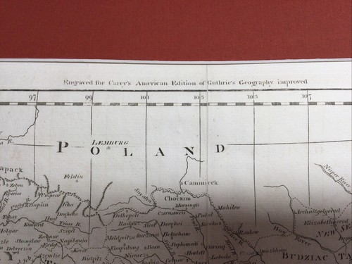 Mathew CAREY / Map Turkey in Europe and Hungary ORIGINAL copperplate 1795 - Imagen 8 de 11