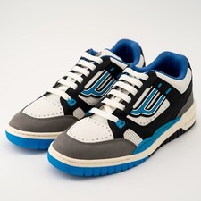 size 7 - Bally Kuba White Blue Black Sneakers Leather Nubuck
