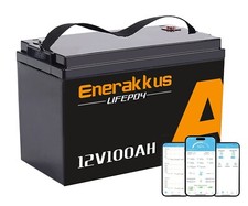 1280kw 12V 100Ah Lifepo4 Lithium Battery w/Bluetooth For Solar RV Marine Boat