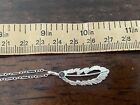 925 18” Open Bar Chain 925. Sterling Silver Crystal Feather Pendant Necklace