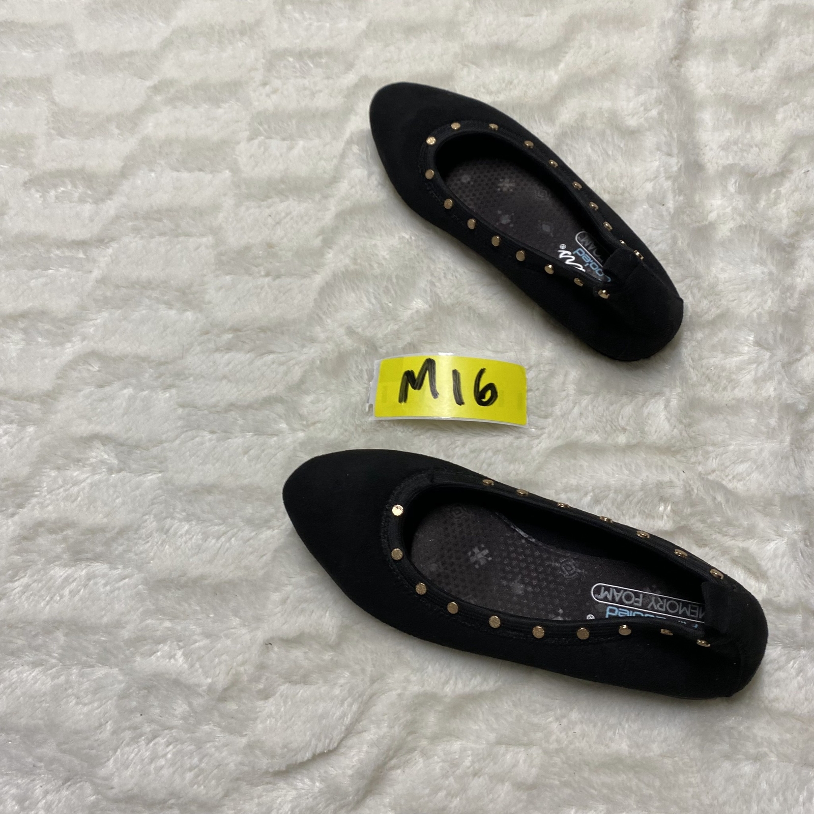 Skechers 44737 Women's Black Cleo Regent Pointed Toe Studded Flats