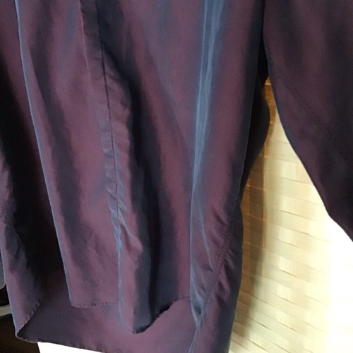 ALFANI COLOR SHIFT PURPLE PLUM IRIDESCENT HIDDEN BUTTOM UP LONG SLEEVE SHIRT - Picture 5 of 17