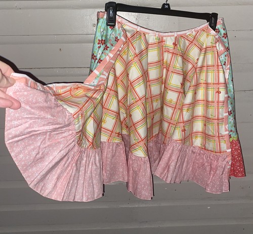 Matilda Jane Ruffled Kitchen Apron Full Sweep Multicolor Swing One Size OS Ties - Picture 12 of 12