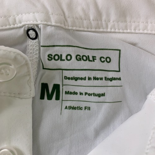Solo Golf Co Men's Size Medium White Short Sleeve Polo Shirt NWT - Picture 4 of 8