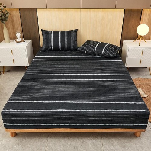 Black Checkered Mattress Cover - Waterproof Zippered Bedsheets Fitted Bed Sheets - Picture 17 of 30