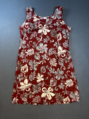Maxi Vestido Hawaiian Reserve Collection Talla XL Floral Rojo Sin Mangas Hecho en EE. UU. - Imagen 1 de 10