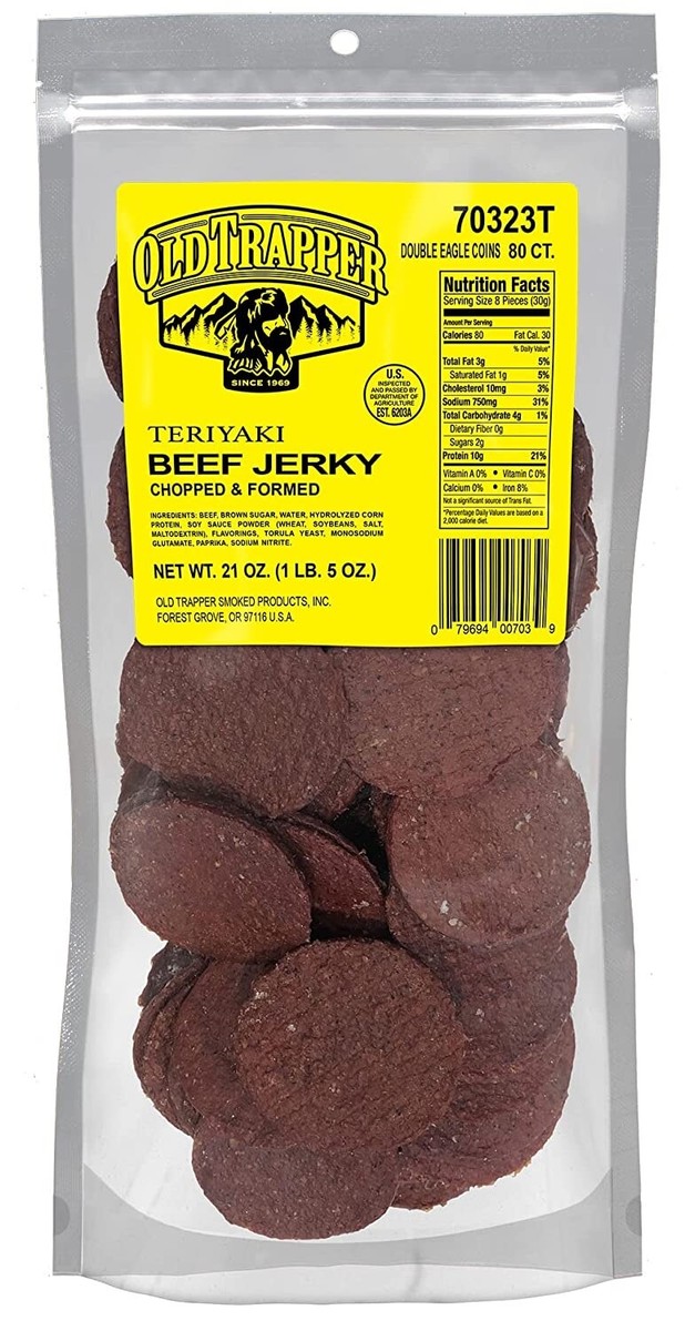 Old Trapper BEEF JERKY ROUNDS 80 ct Bulk Teriyaki REFILL
