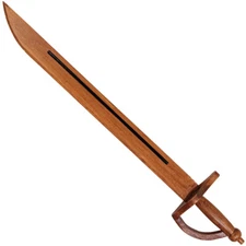 Pretend Play Pirate Stained Beech Wood Practice Wooden Cutlass Sword Roman