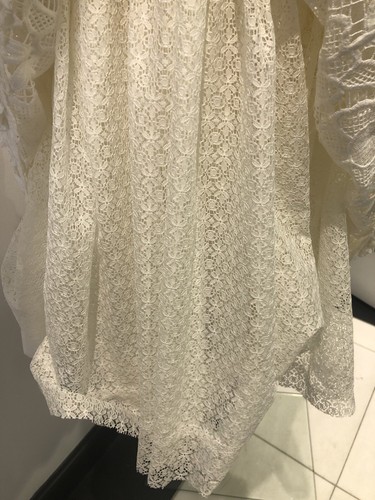 Costarrellos Dress Off White Short Sleeves Lace Tea Length 38FR - Picture 8 of 12