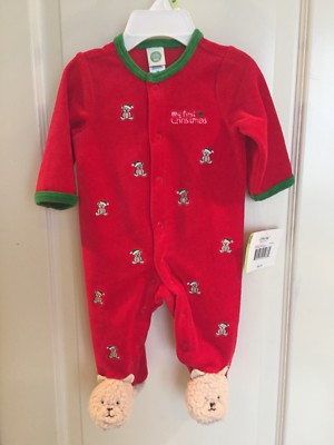 Little Me My First Christmas Sleeper Pajamas Size 3m