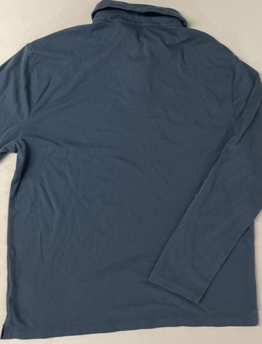 Banana Republic Men's Luxe Touch Long Sleeve Polo Shirt Cotton BLUE XL Collared - Picture 6 of 9