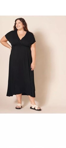 Amazon Essentials Women's Tall Short-Sleeve Waisted Casual Maxi Dress Sz XL - Picture 7 of 9