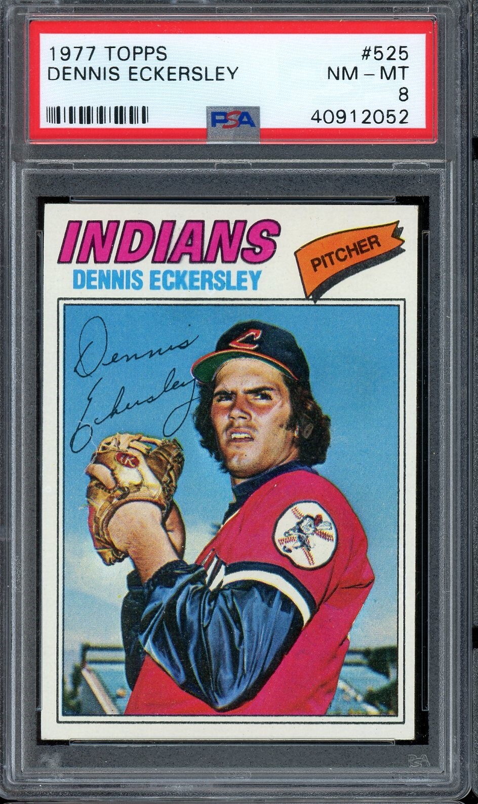 1977 Topps Baseball #525 Dennis Eckersley PSA 8
