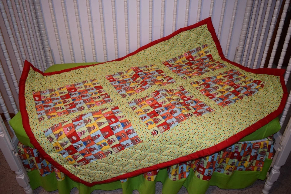 NUEVO JUEGO DE ROPA DE CAMA PARA CUNA HECHO/CON CALCETÍN FUNKY TELA MONO Foto 2 de 4