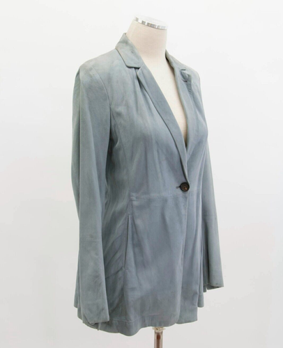 NWD$5995 Brunello Cucinelli Leather Suede Jacket W/Monili Collar Beading 42 A186 - Picture 2 of 16