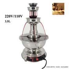 3.5L Commercial 3 Tier Party Fountain Red Wine Juice Waterfall Heatable Machine