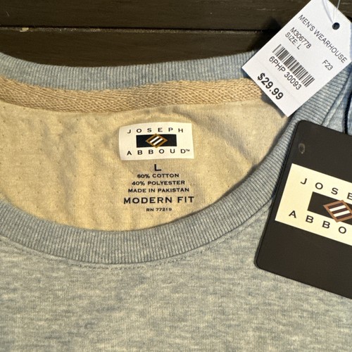 Joseph Abboud Men’s Sweater Large Modern Fit Cotton/poly Color Blue  - Picture 2 of 12