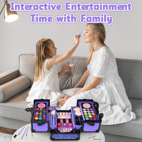 62 - Pcs Washable Makeup Set for 3 - 12 Yr Old Girls, Dress - Up, Birthday Gift - Picture 47 of 50
