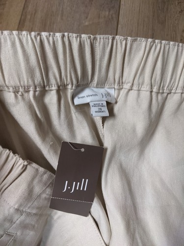 $99 NWT J. Jill Love Linen Sea Salt Pants Stretch Waist Linen Blend Size 28W - Picture 6 of 10