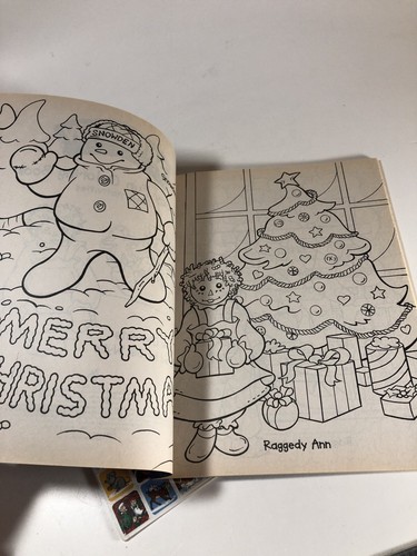 Vintage Set Raggedy Ann & Andy Weihnachten Snowden Malbuch & Tattoos Neu - Bild 4 von 10