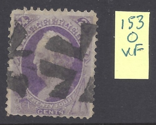 US Scott #153, 24c Banknote, Fine, fancy cancel on an estate Stamp & sound! - Picture 1 of 2